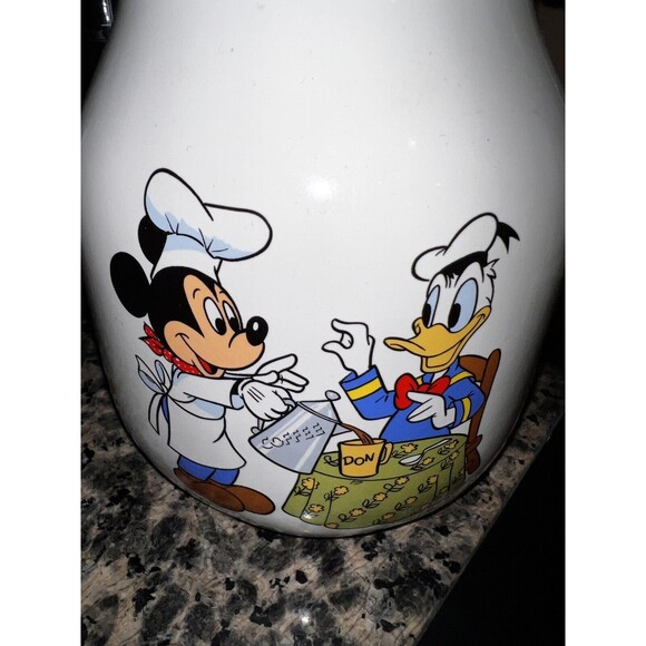 Chef Mickey Mouse Disney Productions Donald Coffee Cookie Jar Vintage 80s Rare - Picture 11 of 13